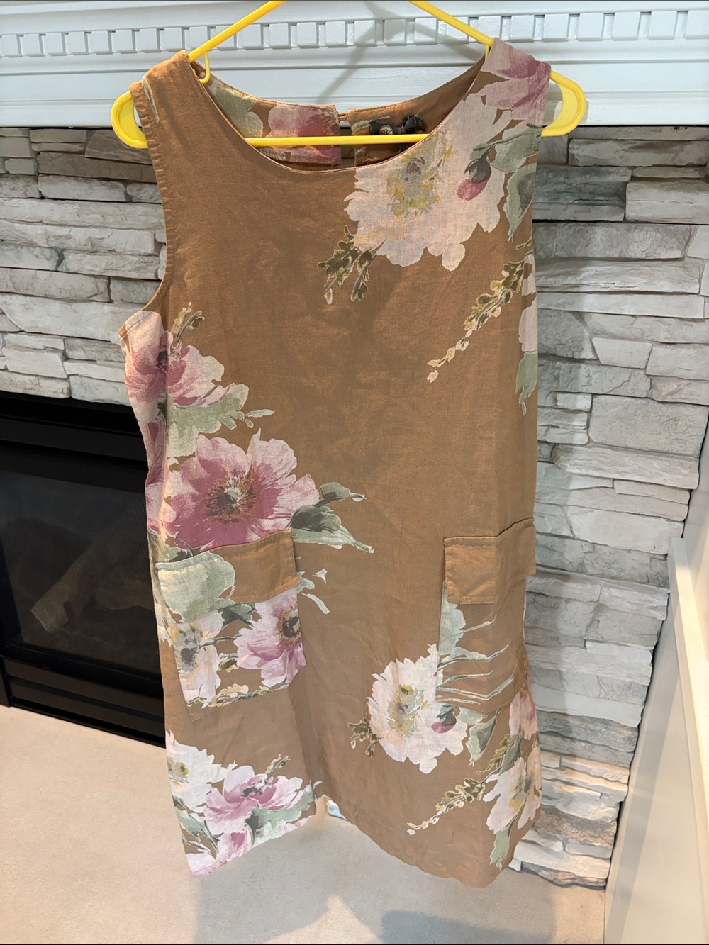 M Made in Italy- Linen Blend Floral Dress
